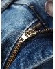 Zipper Button Denim Pocket Jeans