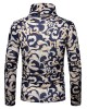 Floral Print Mens High Collar Mens Casual Sweaters