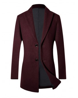 Casual Single-Breasted Wool Blends Coats